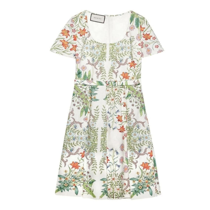 Gucci Flora Print Cotton Midi Dress - Runway Catalog