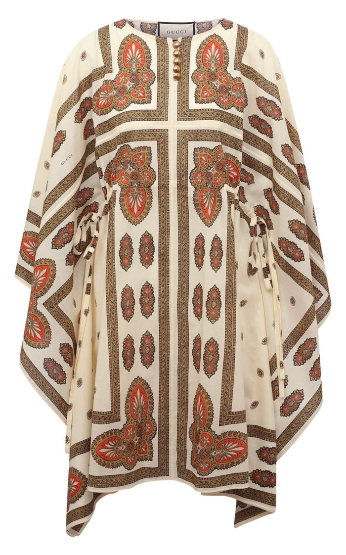 Gucci Floral Cotton Printed Midi Kaftan Dress - Runway Catalog
