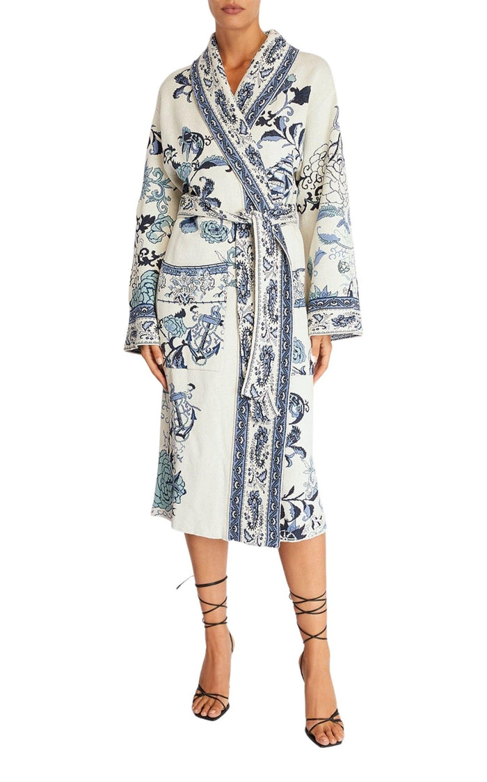 Etro Floral Print Wrap Coat - Runway Catalog