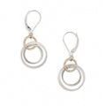 Flow Linked Circle Drop Gold and Silver Earrings