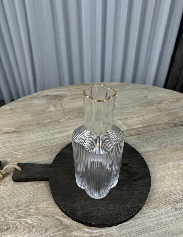 Bavary Flower Karaaf Transparant - Gold  1.5 Liter