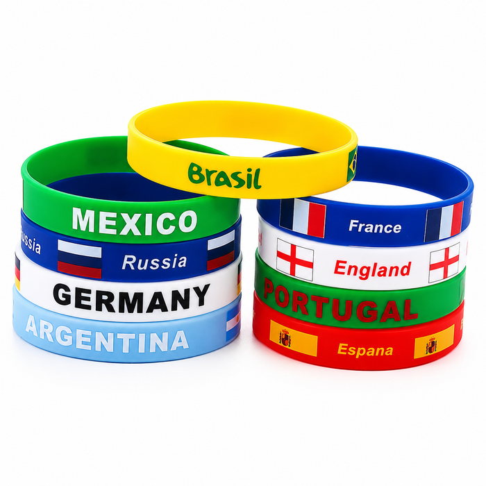 Football Wrist Bands - Country Flag Silicone Bracelets!