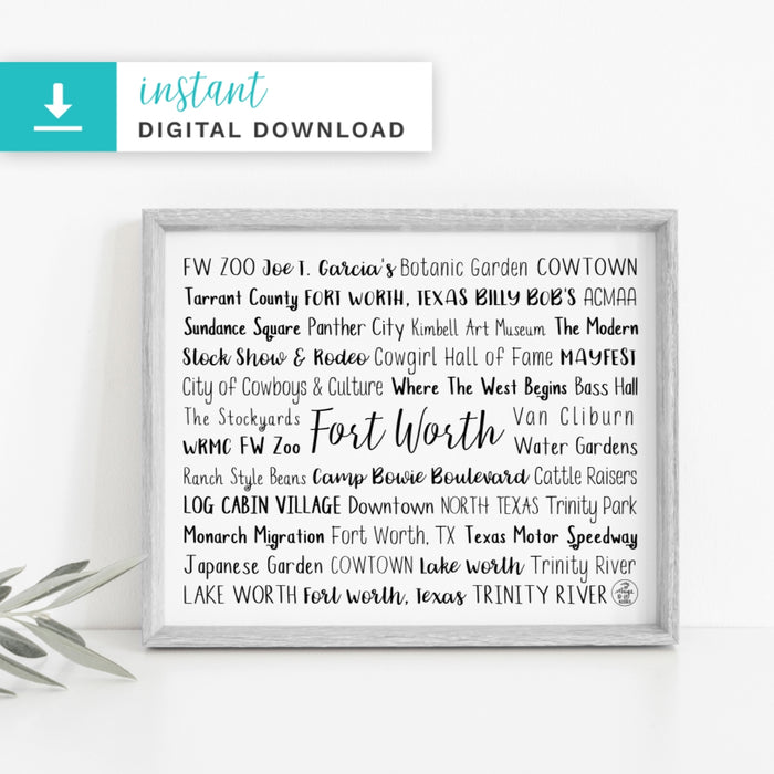 Fort Worth, TX Digital Download