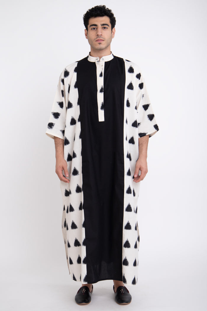 Frankie Cotton Handwoven Black & White Jellaba