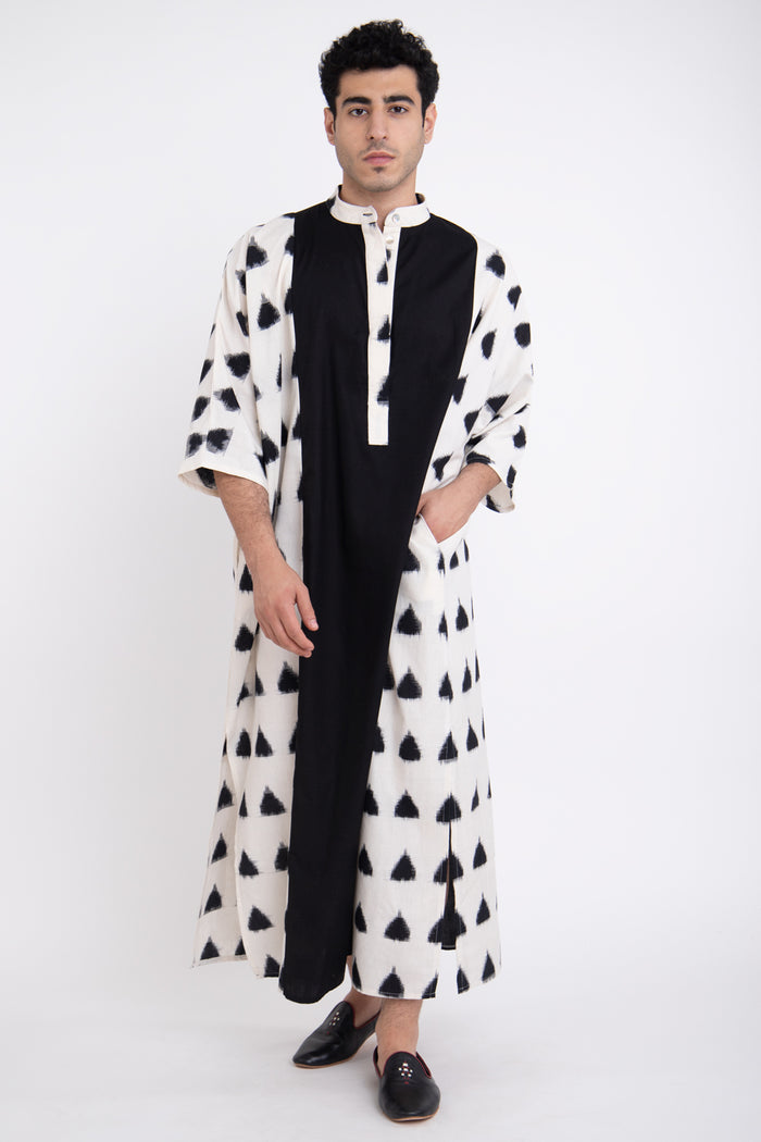 Frankie Cotton Handwoven Black & White Jellaba