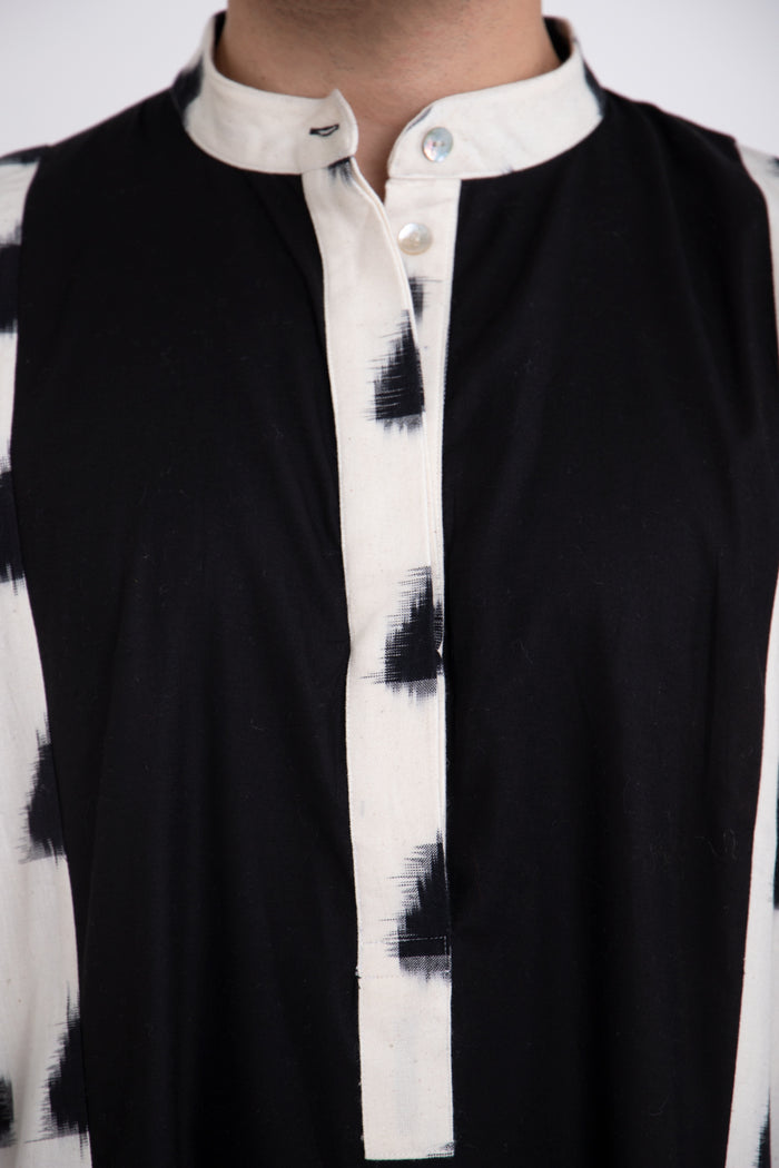 Frankie Cotton Handwoven Black & White Jellaba
