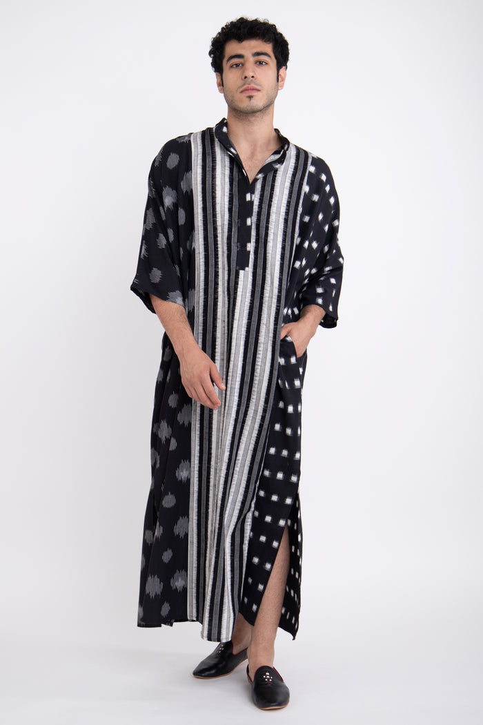 Frankie Ikat Cotton Patchwork Jellaba