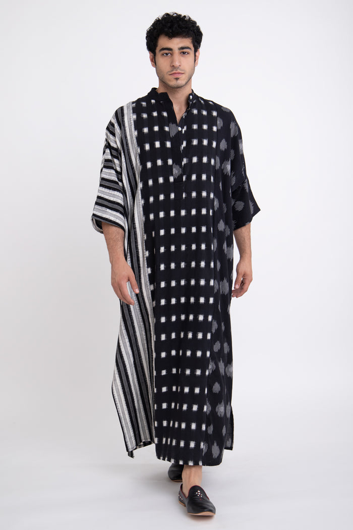 Frankie Ikat Cotton Patchwork Jellaba