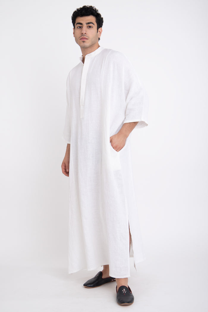 Frankie Linen White Jellaba