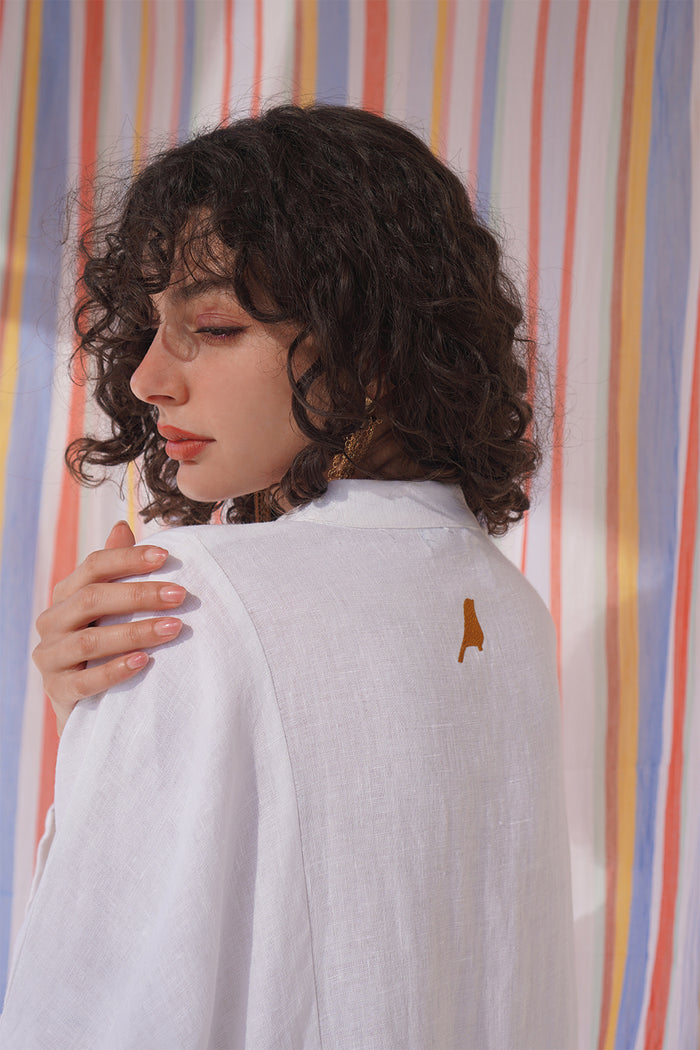 Frankie Linen White Jellaba