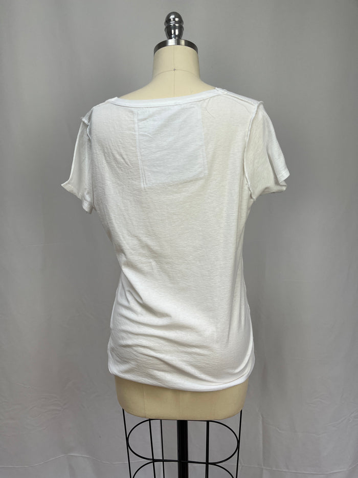French Kiss Eiffel Cross White Tee
