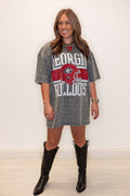 oversized georgia bulldogs studded cotton tee shirt