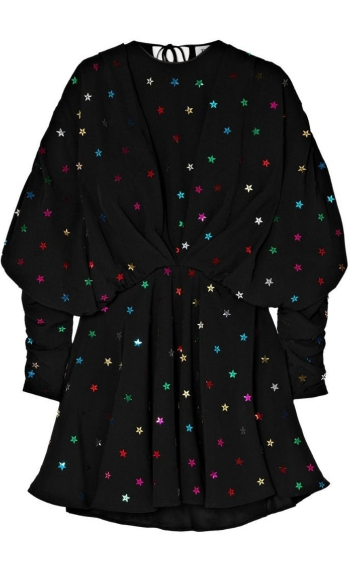 The Attico Gathered Sequin - embellished Crepe De Chine Mini Dress - Runway Catalog