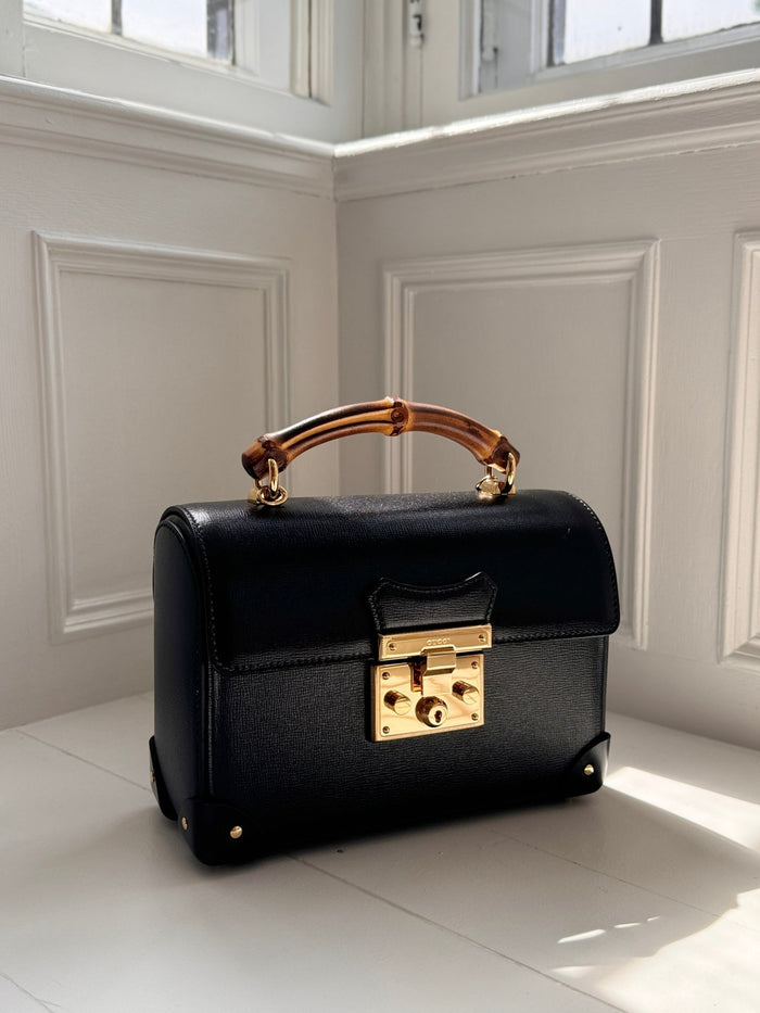 Gucci Padlock Small Bamboo Black Shoulder Bag - Runway Catalog