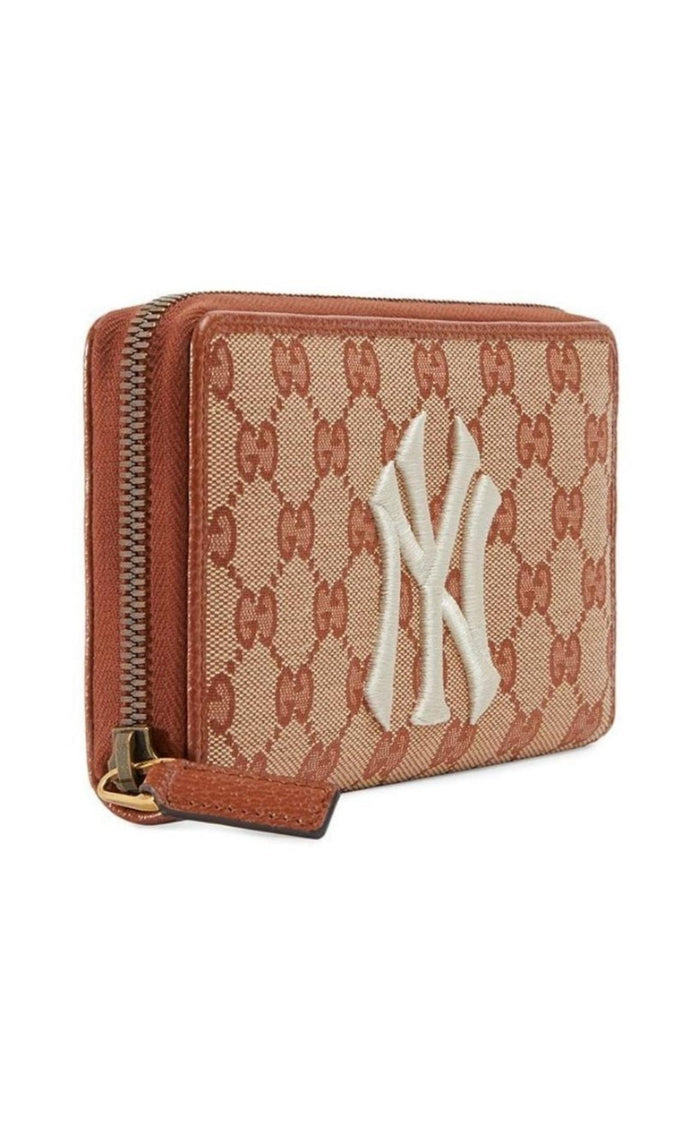 Gucci GG Zip Around Wallet with New York Yankees Patch - Runway Catalog