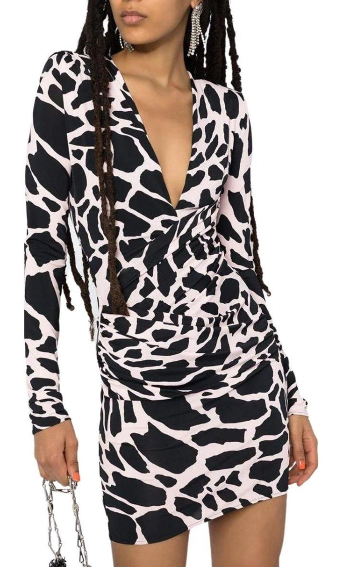 Alexandre Vauthier Giraffe Print Mini Dress - Runway Catalog