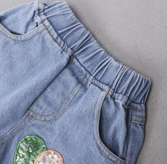 Girls Cotton Yellow T-Shirt Jeans Set | Cotton Girls Clothing Set