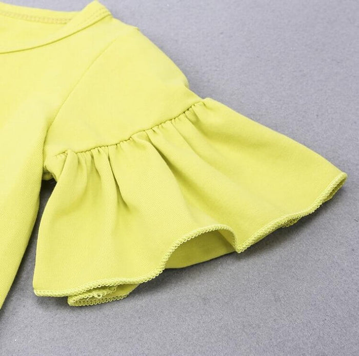 Girls Cotton Yellow T-Shirt Jeans Set | Cotton Girls Clothing Set