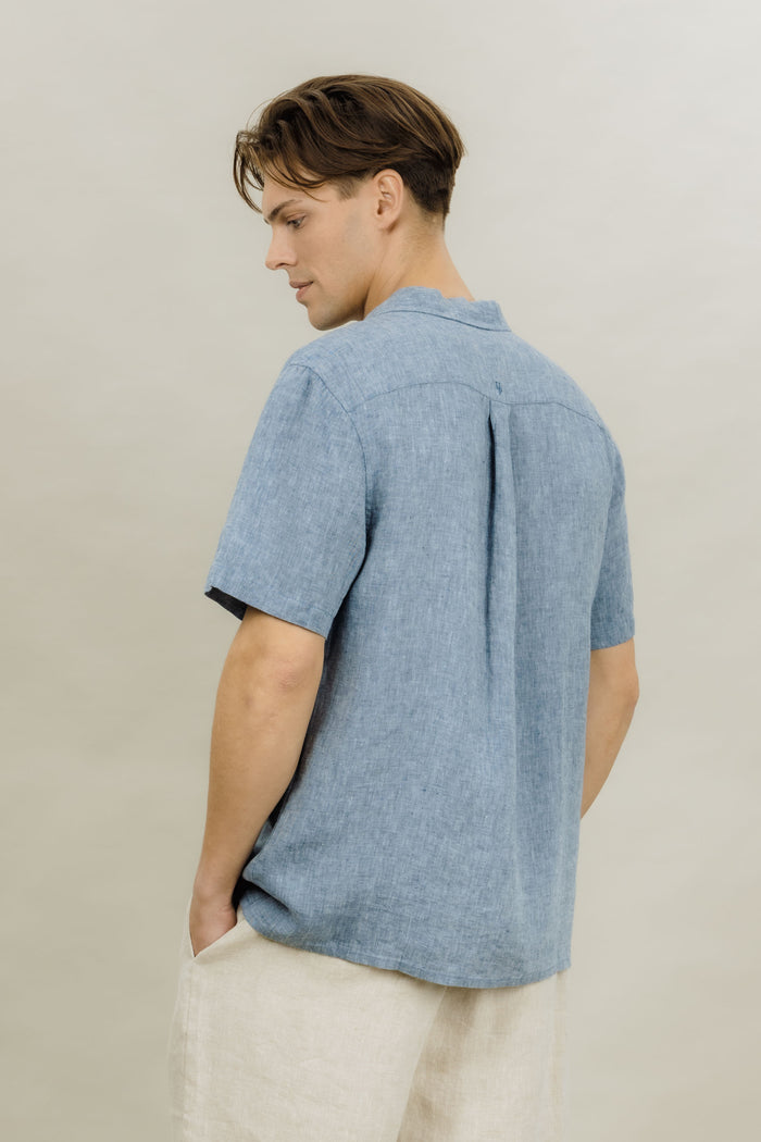 Urban Pioneers Male Giuseppe SS Shirt SS SHIRT MID BLUE