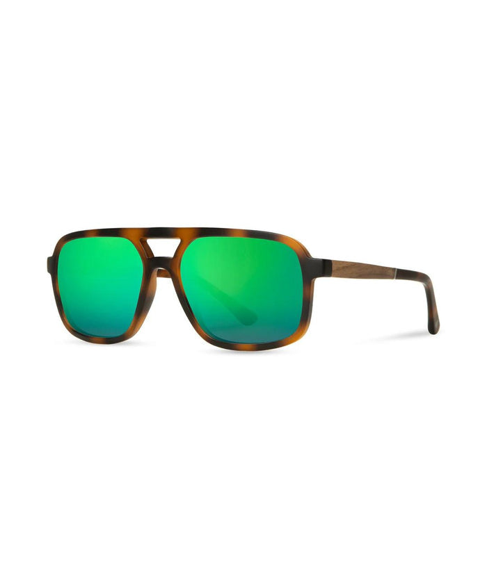 Glacier Matte Tortoise/HD Plus Polarized Green Flash Sunglasses by CAMP