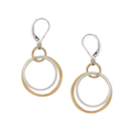 Glam Earrings hammered gold filled & sterling silver circles
