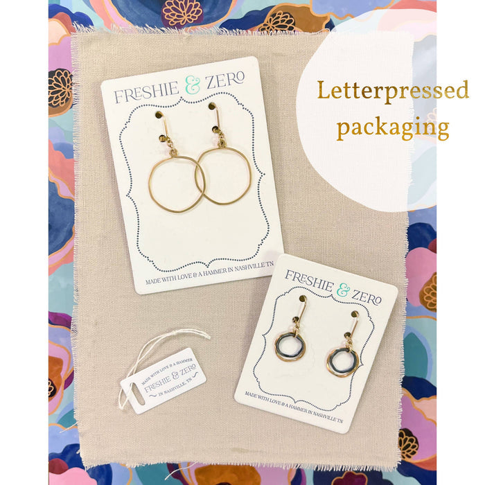 Glam Earrings hammered gold filled & sterling silver circles