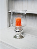 Glass Hurricane with Silver Pedestal - RSVP Style