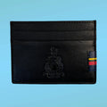 Globe & Laurel Embossed Leather Card Holder - BLACK