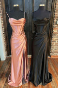 Good Prom Dress 2023 Satin Spaghetti straps with Slit