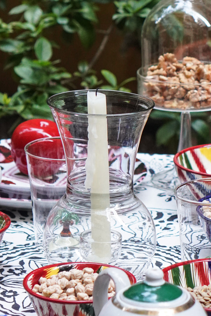 Gray Glass Candle Holder