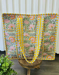 quilted bag in floral print