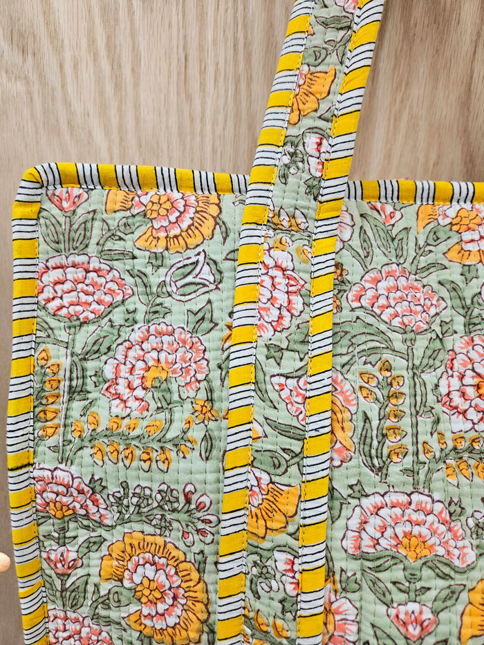 quilted bag in floral print