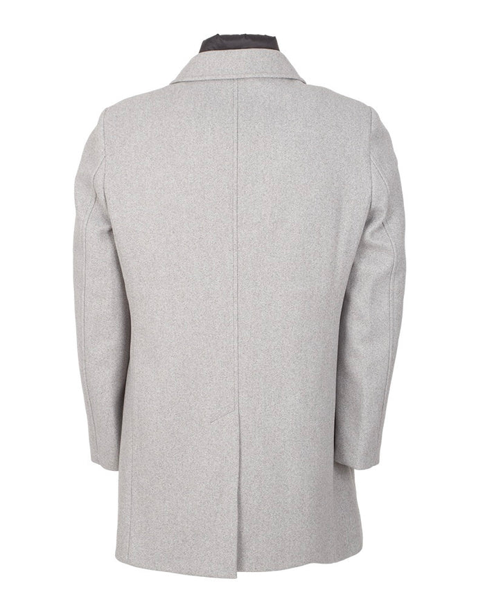 Grey Overcoat with Removable Quilted Inner Layer-Makrom