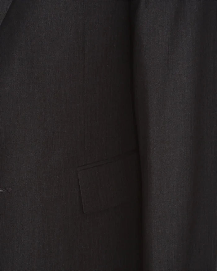 Grey Wool Classic Plain 3 Piece Men's Suit-Makrom