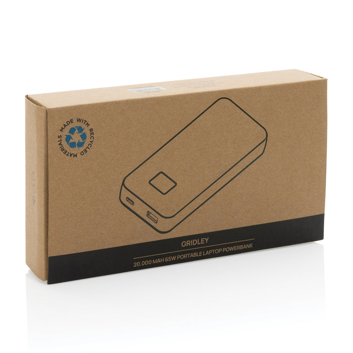 Gridley rPlastic 20000 65W Laptop Powerbank