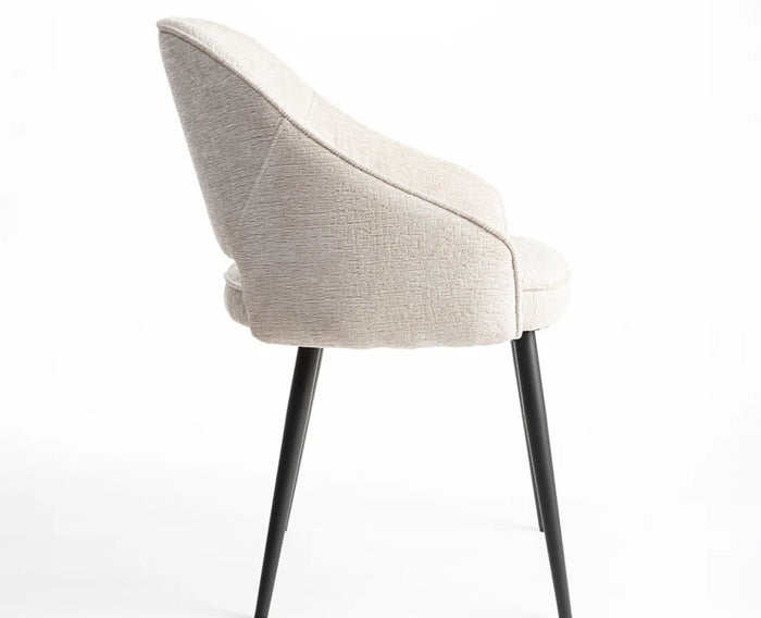 Grove Grace Dining Chair – Modern Upholstered Dining Chair for Home & Café Light Beige