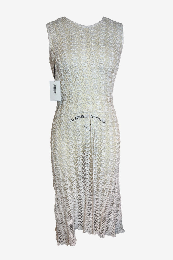 Hand Crochet Cotton Sheath Midi Dress Set