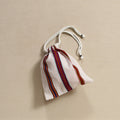 Handwoven striped fabric drawstring bag, Oaxaca Mexico