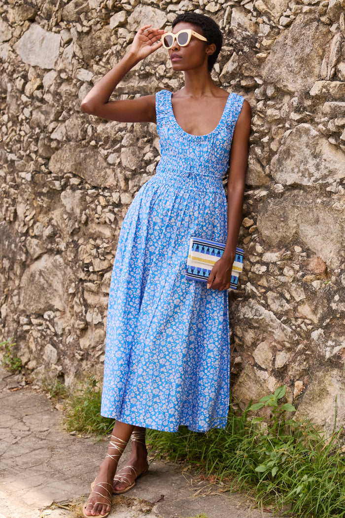 Harper Dress- Ditsy Blue