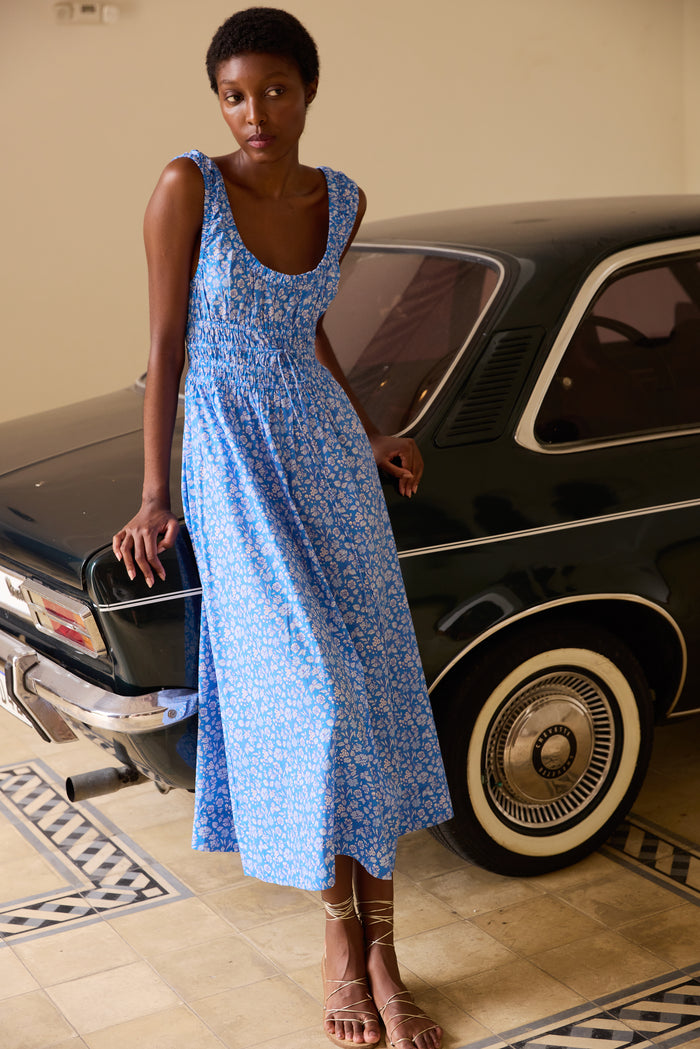 Harper Dress- Ditsy Blue
