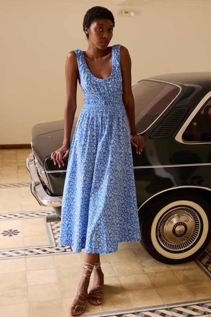 Harper Dress- Ditsy Blue