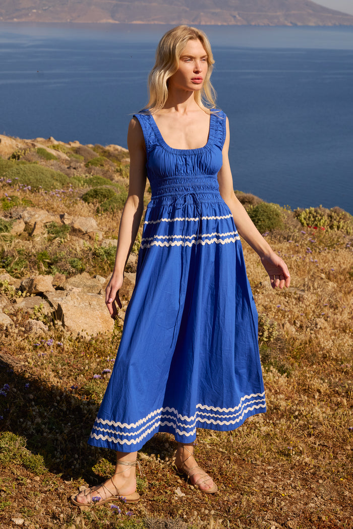 Harper Dress- Paros Cobalt