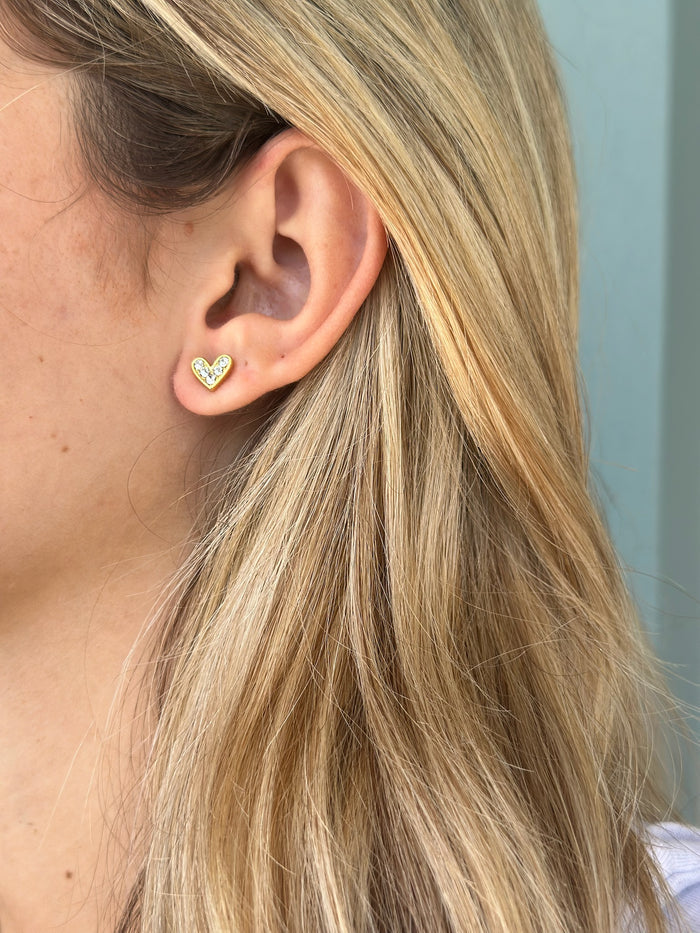 Gold heart earrings