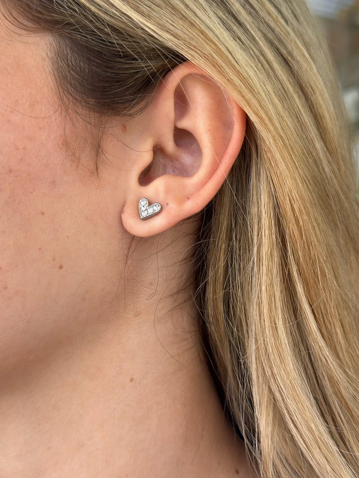 Hazel Heart Earrings in Silver