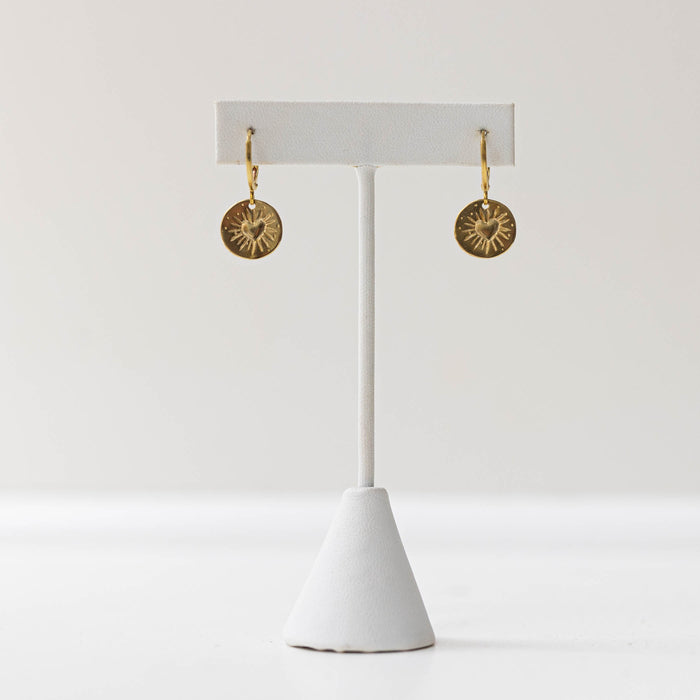 Heart Coin Earrings