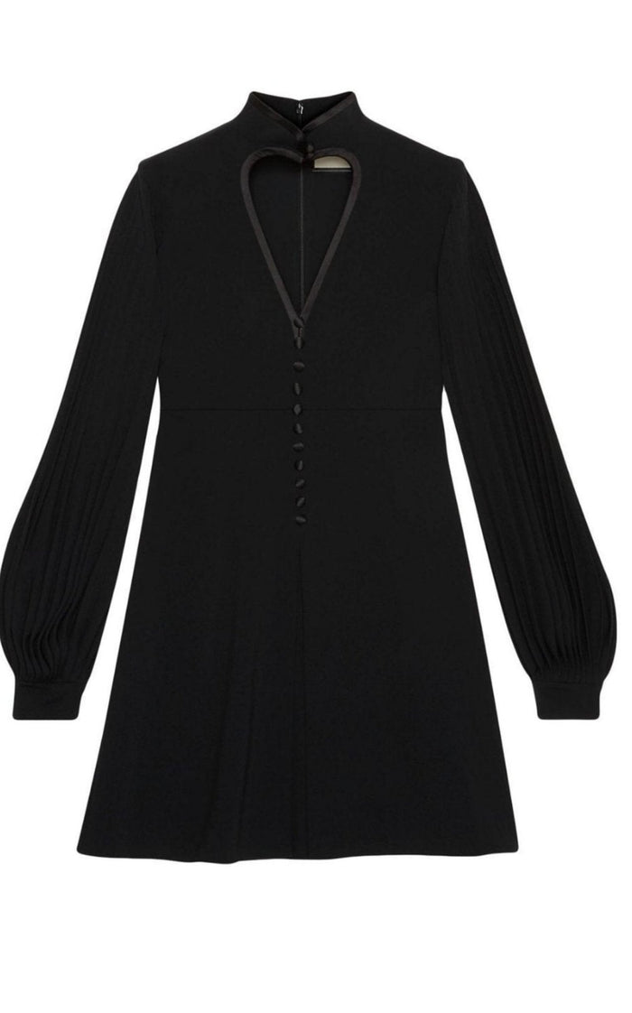 Gucci Heart Cutout Pleated Crepe Dress - Runway Catalog
