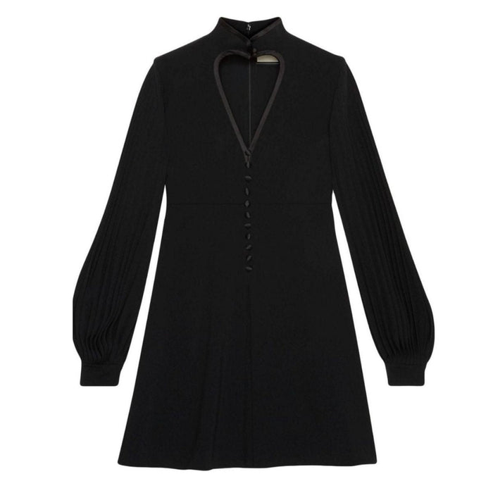 Gucci Heart Cutout Pleated Crepe Dress - Runway Catalog