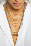 Heavy Curb Chain - Sterling Silver Chain w/ Yellow Gold Loops
