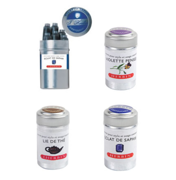 Herbin Fountain Pen Ink Cartridges - Tin of 6 - by Herbin - K. A. Artist Shop