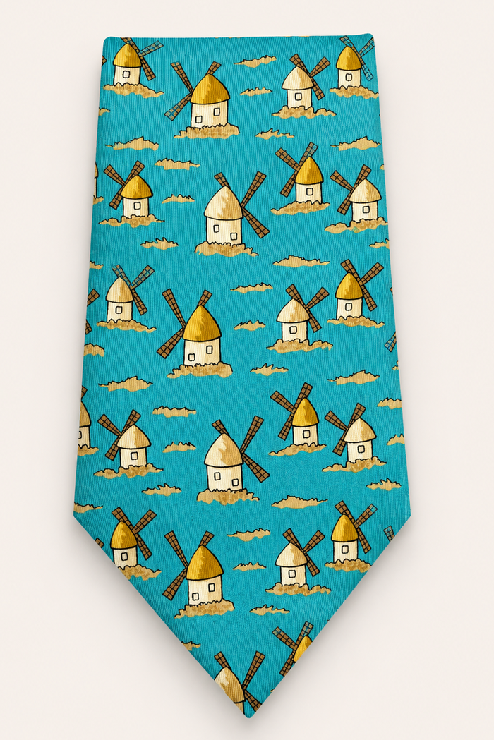 Hermes 'Moulins' 1990s 100% Silk Neck Tie